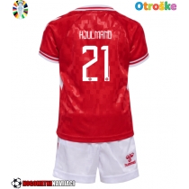 Otroške Nogometnih dresov Danska Morten Hjulmand #21 Domači EP 2024 Kratki rokavi (+ hlače)